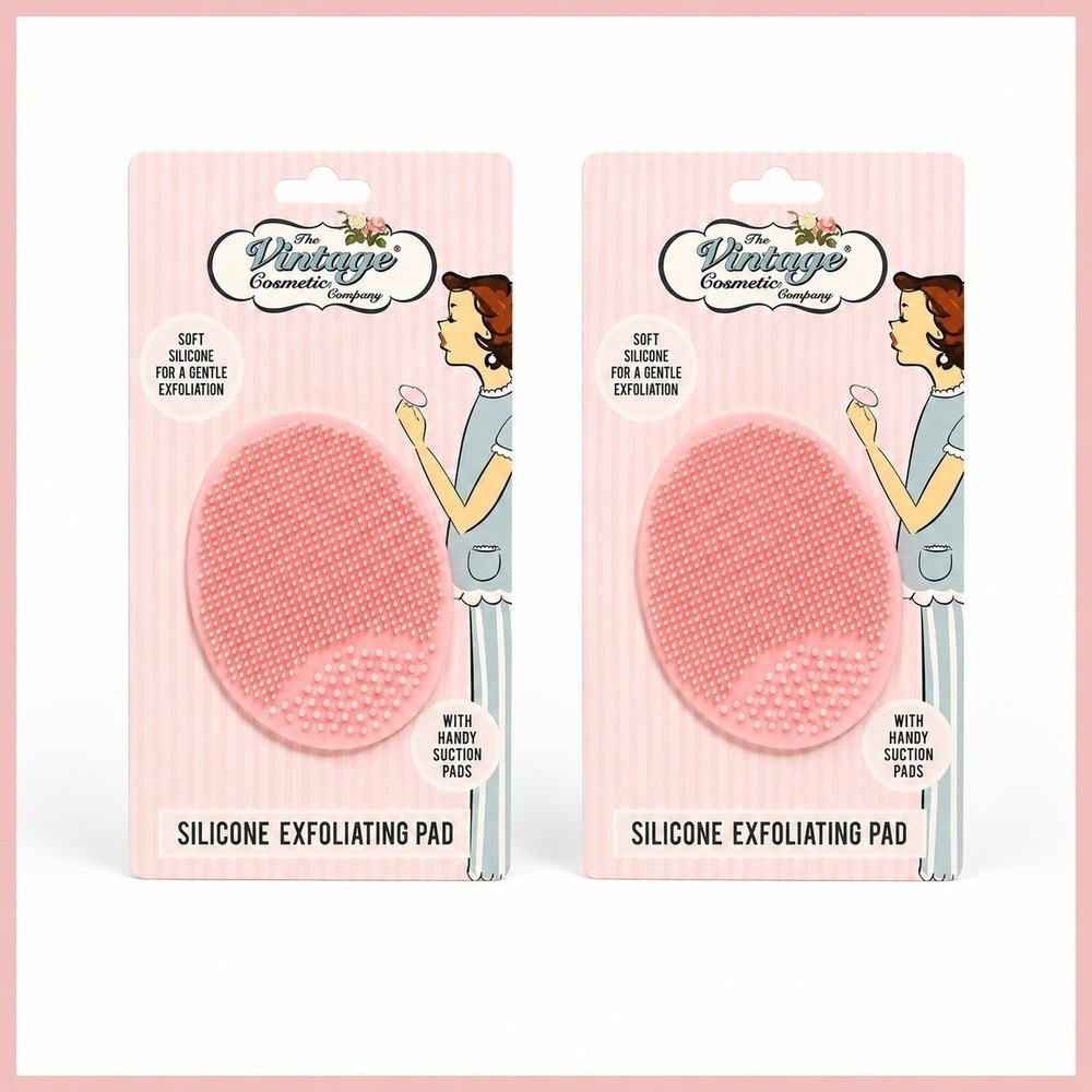 2 x The Vintage Cosmetic Company Silicone Exfoliating Pad with Handy Suction Pad